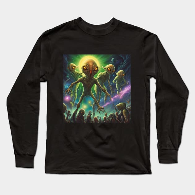 Peru Aliens Attack Long Sleeve T-Shirt by TshirtLABS